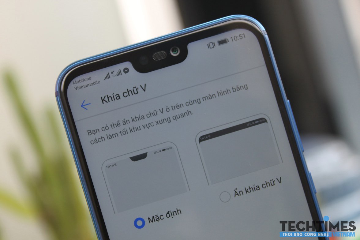 "Tai thỏ" trên Nova 3e chưa được tùy biến nhiều ngoài việc có thể bật hoặc ẩn đi