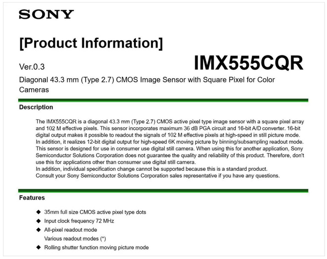 Sony phát triển thành công cảm biến Full-frame 100MP, quay phim 6K, rất có tiềm năng áp dụng thực tế - Ảnh 2. Sony phát triển thành công cảm biến Full-frame 100MP, quay phim 6K, rất có tiềm năng áp dụng thực tế - Ảnh 2.