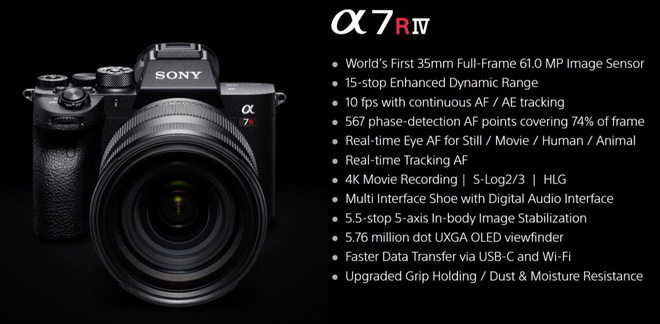Sony công bố Alpha a7RIV: Máy ảnh Full-frame 61MP đầu tiên trên Thế giới - Ảnh 7.