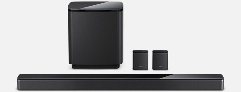 Loa soundbar Bose ghép với loa vòm Bose Surround và loa trầm Bose Bass Module