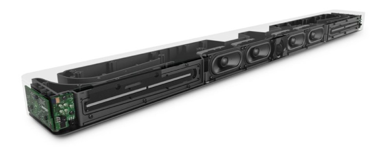 Bose Soundbar 700 lại được trang bị 7 củ loa bao gồm 1 woofer, 4 mid và 2 tweeter