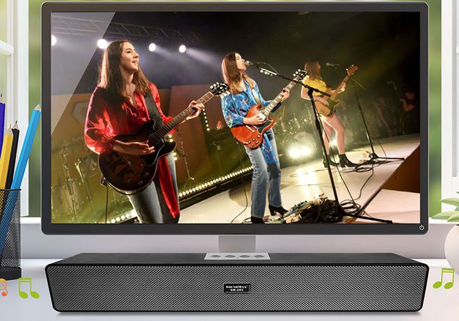 Soundbar mini SoundMax SB-203 có thiết kế nhỏ gọn /// Ảnh: SoundMax